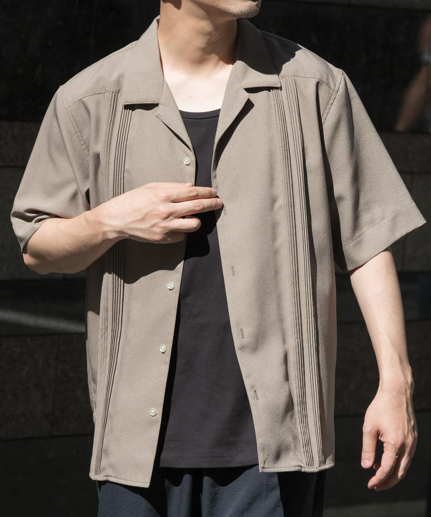 URBAN RESEARCH ROSSO「『セットアップ対応』『防シワ』サマーウール調キューバシャツ」|シャツ・ブラウス|