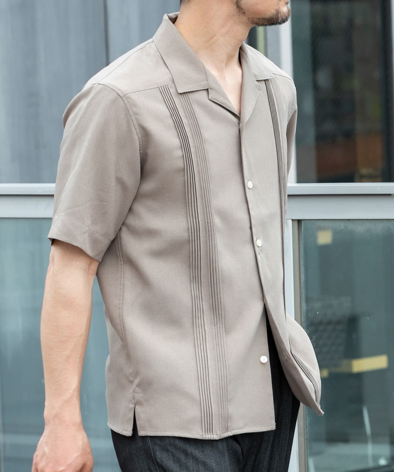 URBAN RESEARCH ROSSO「『セットアップ対応』『防シワ』サマーウール調キューバシャツ」|シャツ・ブラウス|