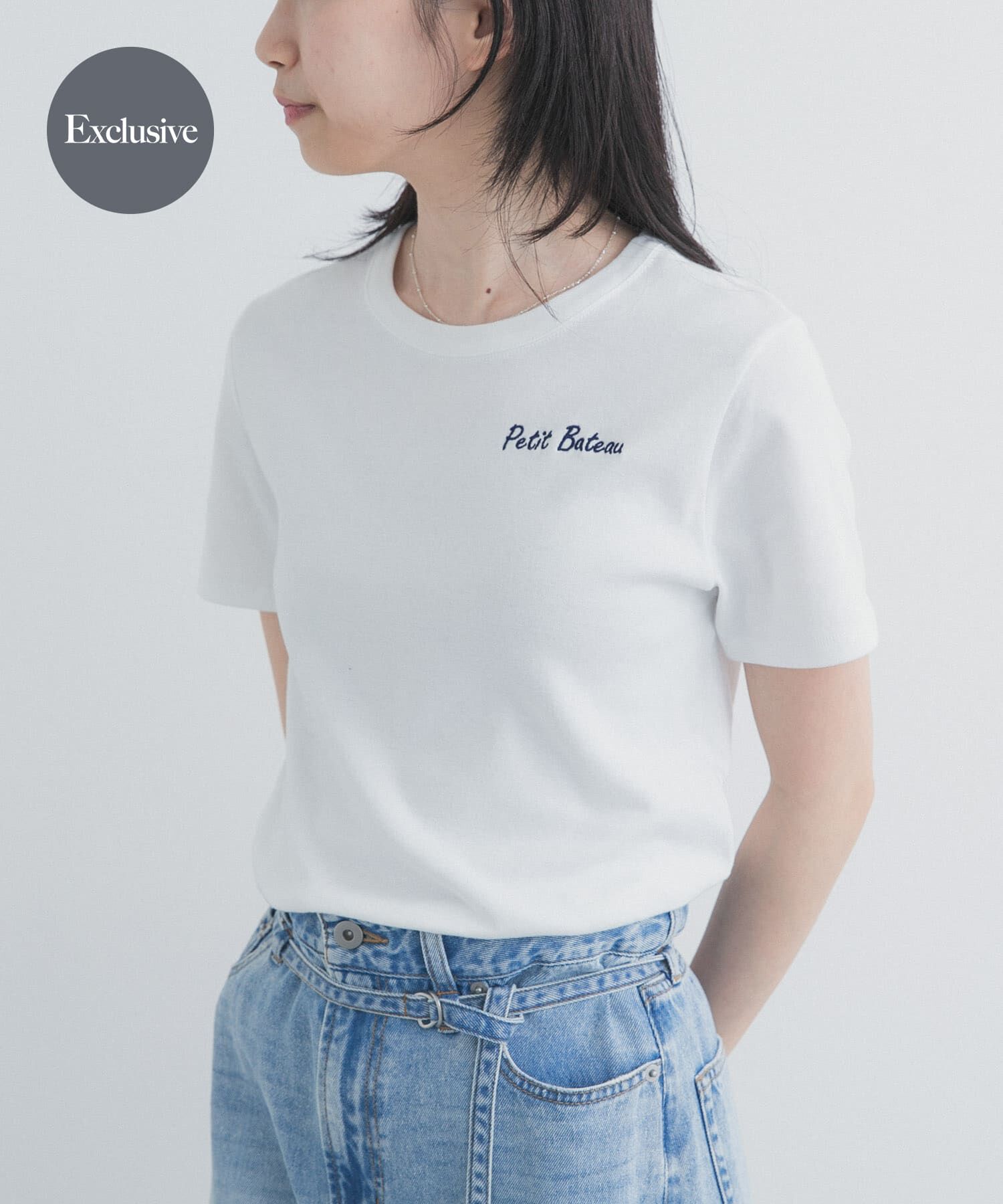 URBAN RESEARCH DOORS「『別注』PETIT BATEAU&times;DOORS　EMBROIDERYT-SHIRTSCU」|Tシャツ・カットソー|ホワイト