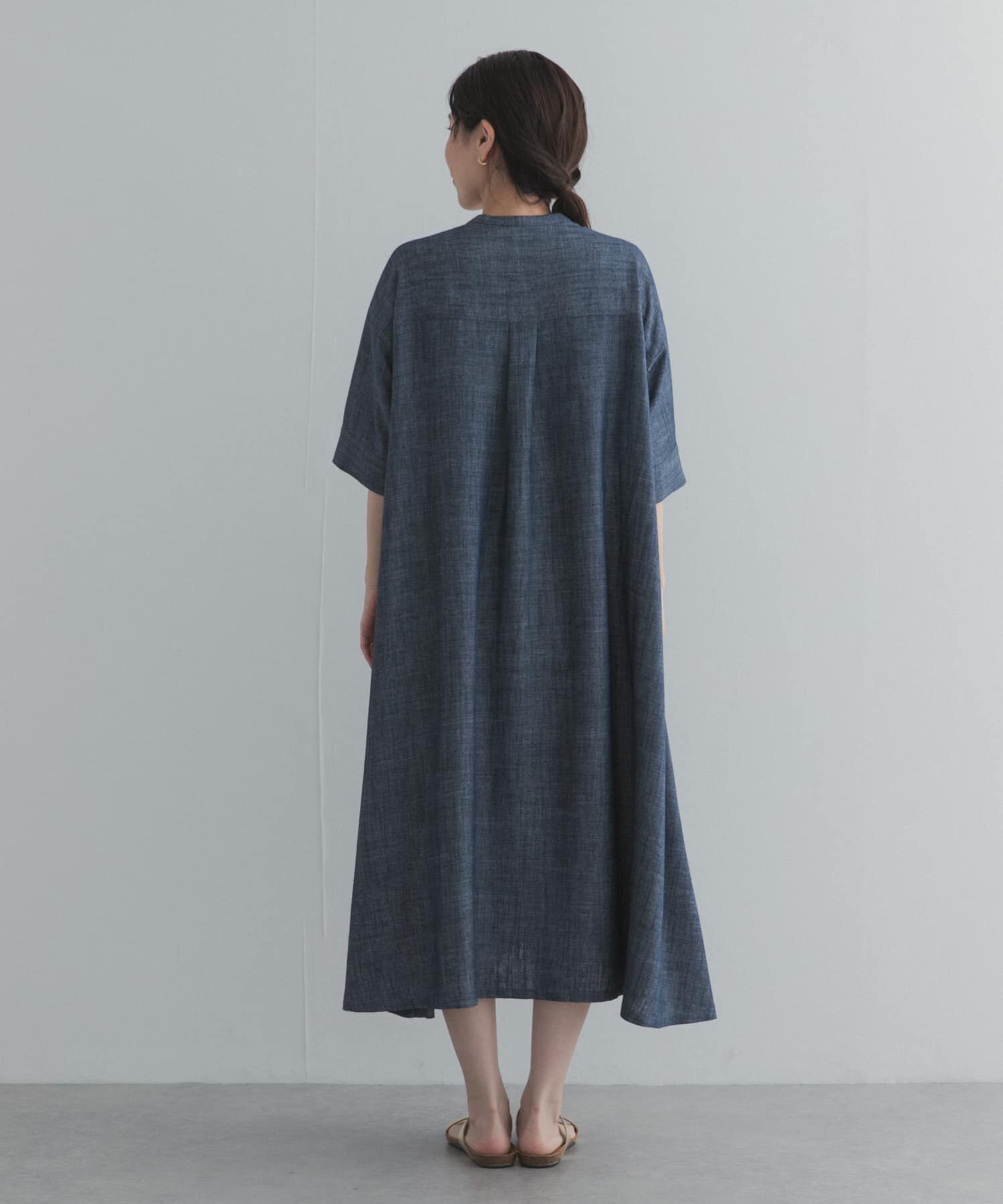 URBAN RESEARCH DOORS「リネン混5分袖ミディワンピース」|その他|