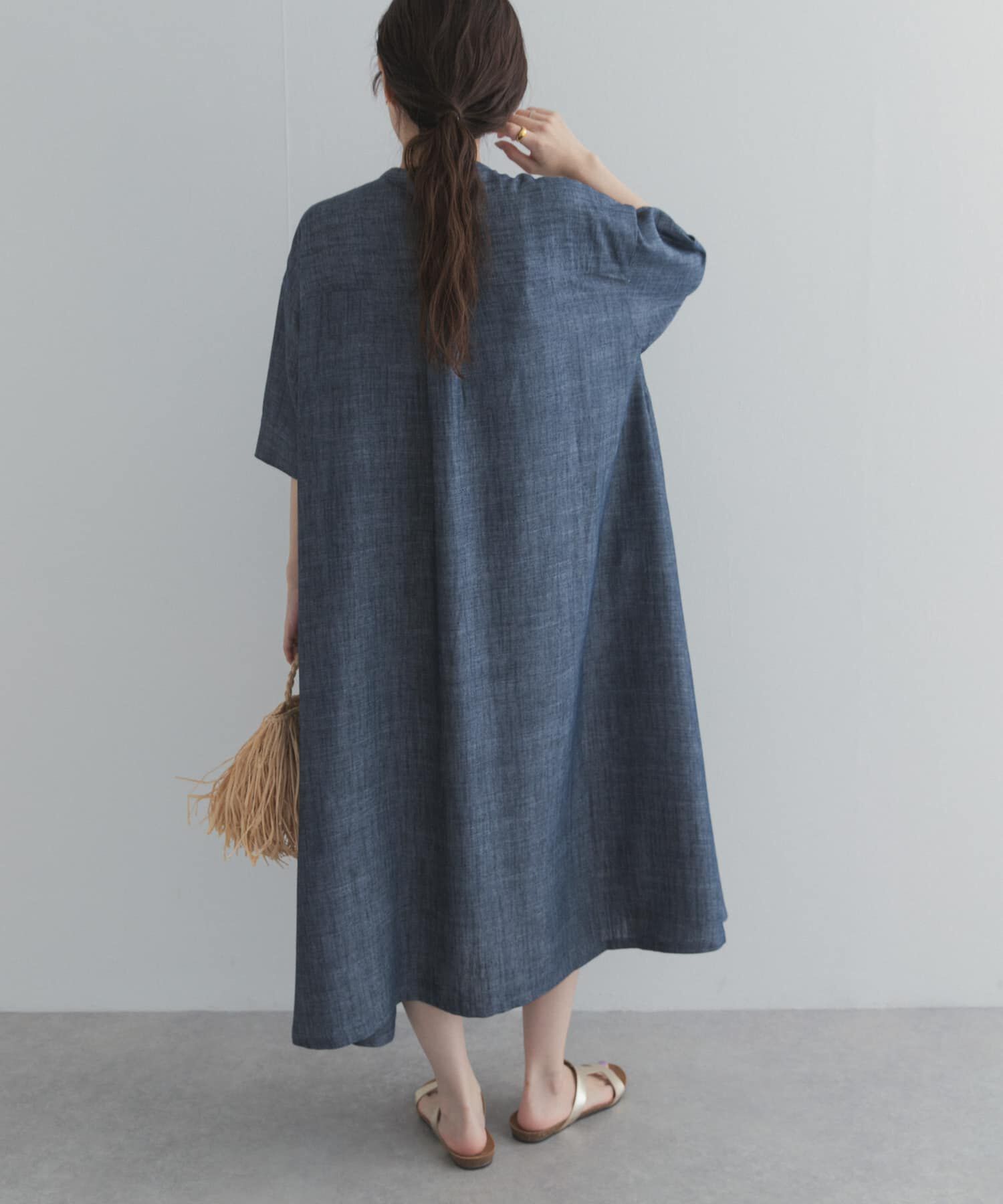 URBAN RESEARCH DOORS「リネン混5分袖ミディワンピース」|その他|