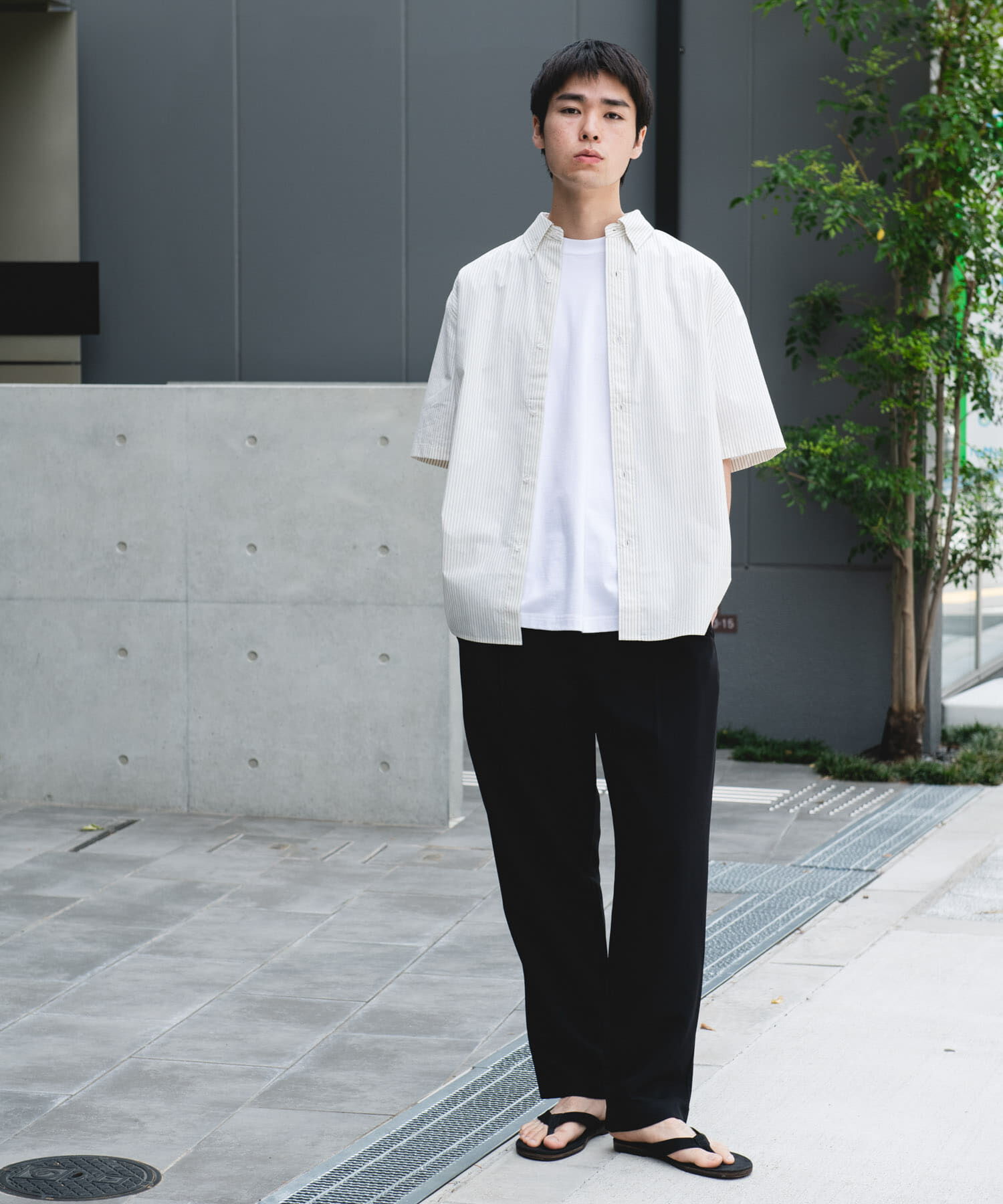 URBAN RESEARCH DOORS「ストライプボタンダウン ショートスリーブシャツ」|シャツ・ブラウス|