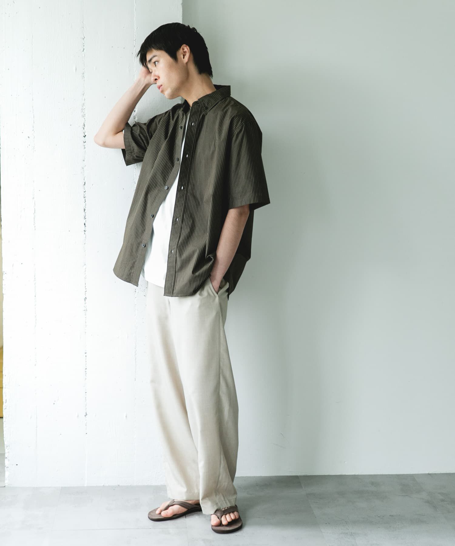 URBAN RESEARCH DOORS「ストライプボタンダウン ショートスリーブシャツ」|シャツ・ブラウス|