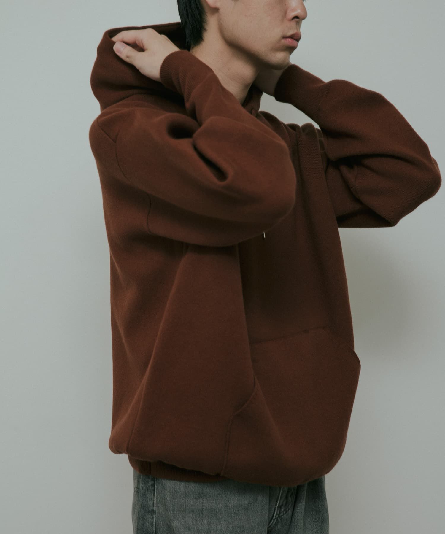 URBAN RESEARCH DOORS「CottonCashmere KnitHoodie」|パーカー|オレンジ