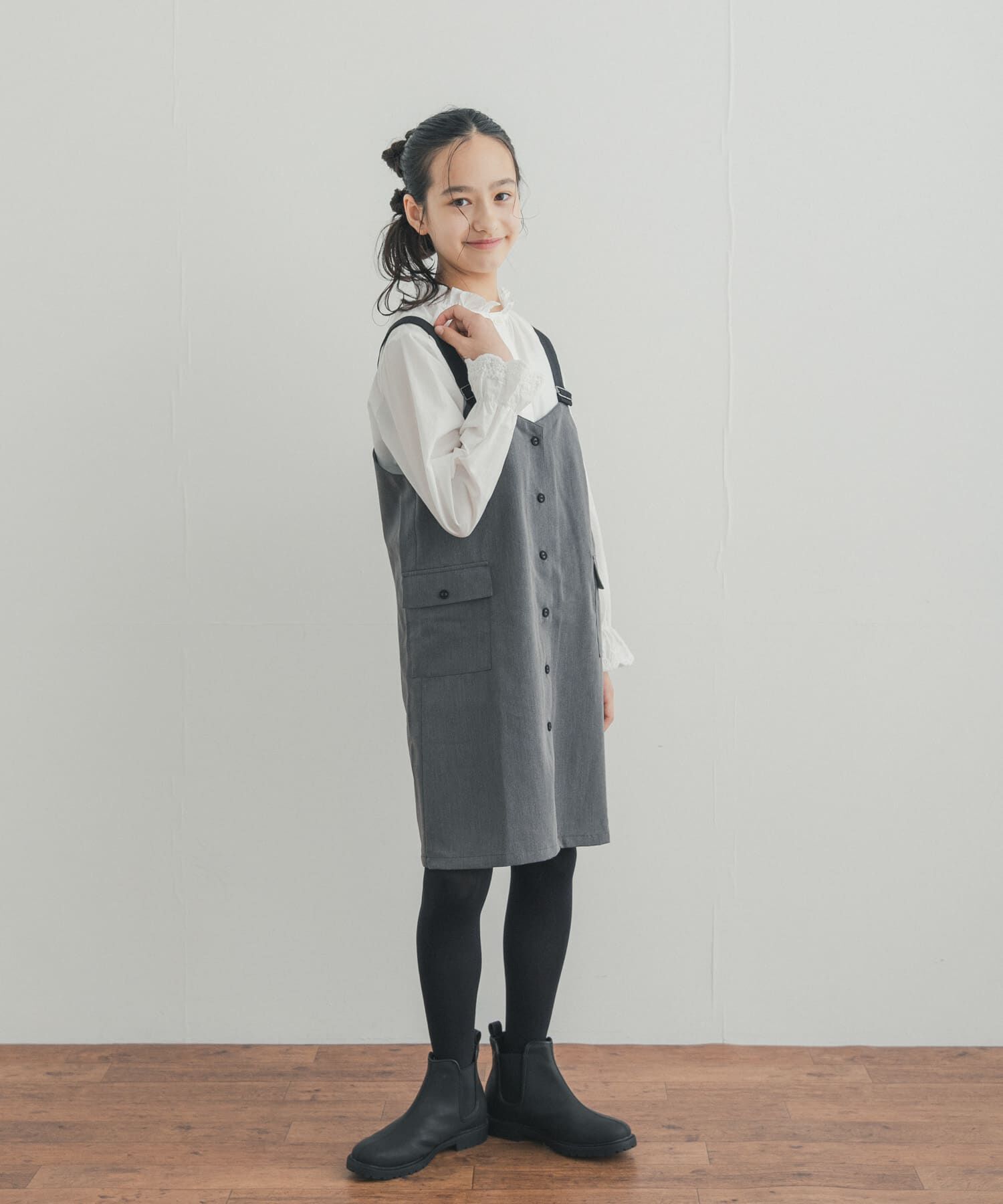 URBAN RESEARCH DOORS「『150サイズ』配色釦ジャンスカ(KIDS)」|ワンピース|