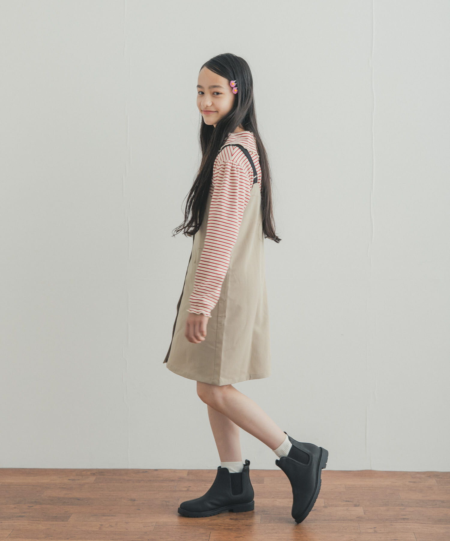 URBAN RESEARCH DOORS「『150サイズ』配色釦ジャンスカ(KIDS)」|ワンピース|