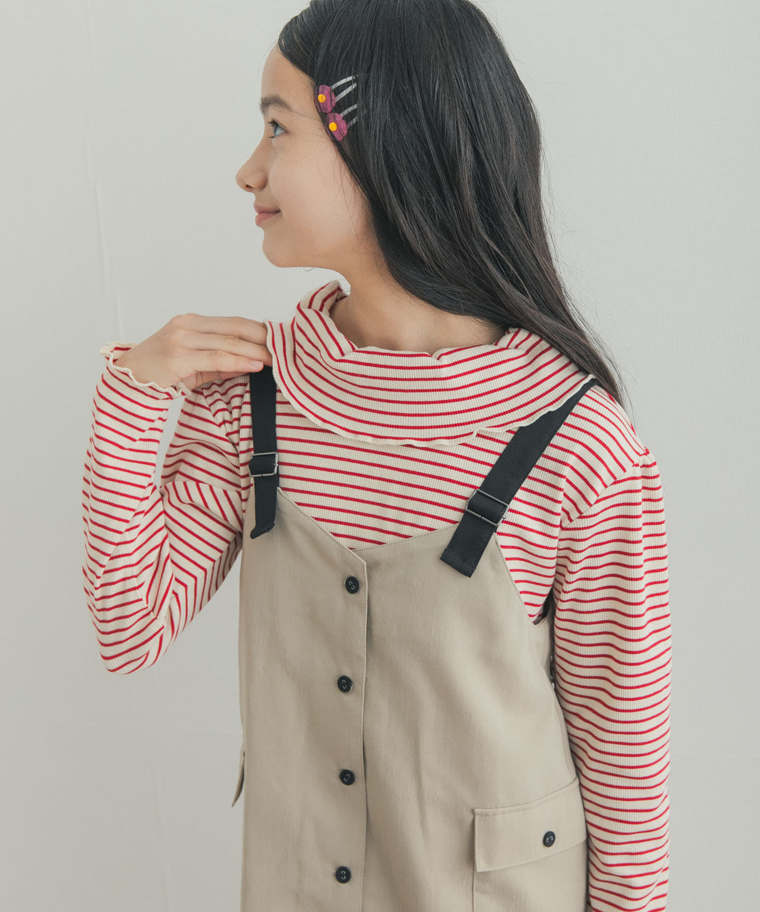 URBAN RESEARCH DOORS「『150サイズ』配色釦ジャンスカ(KIDS)」|ワンピース|