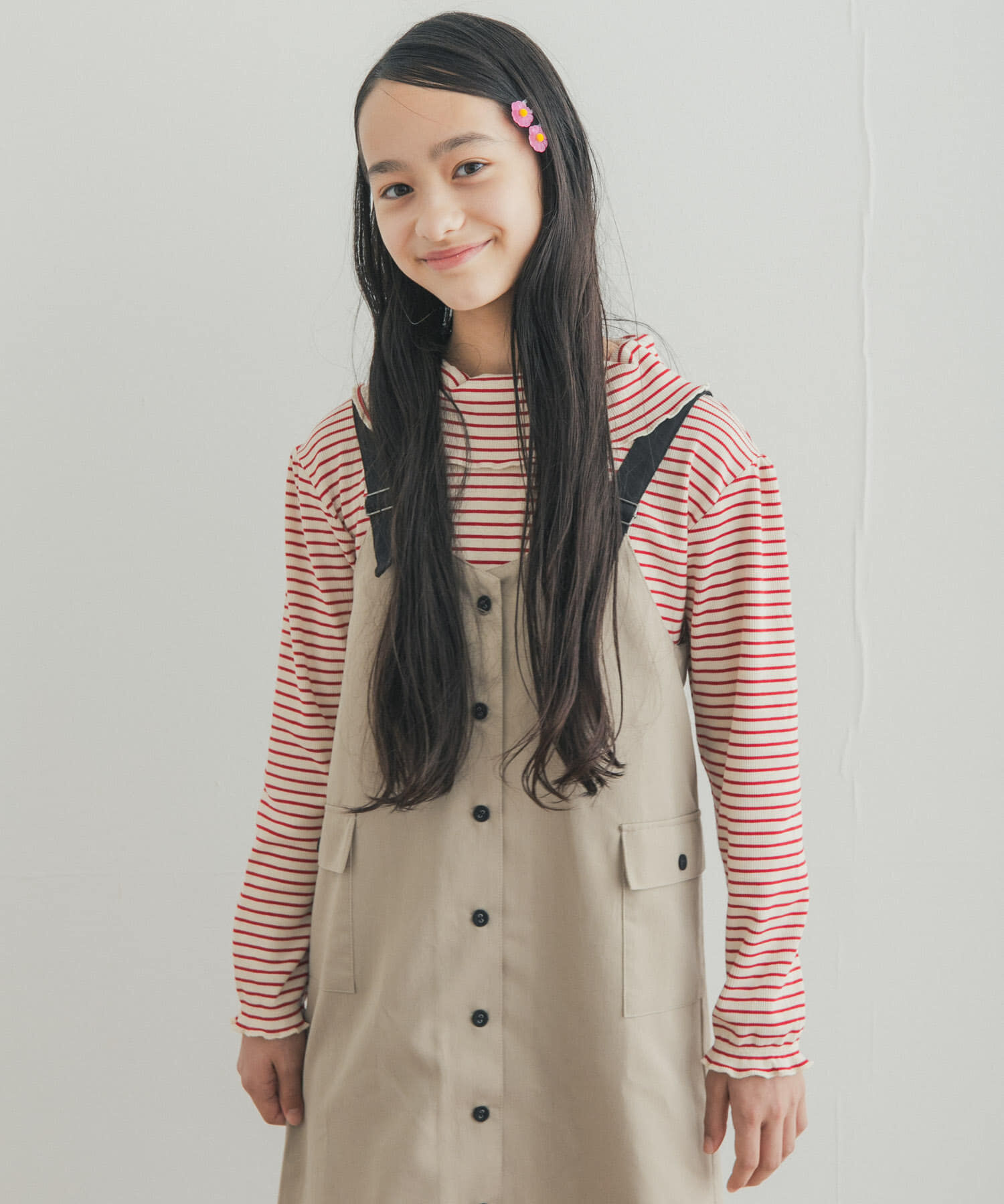 URBAN RESEARCH DOORS「『150サイズ』配色釦ジャンスカ(KIDS)」|ワンピース|