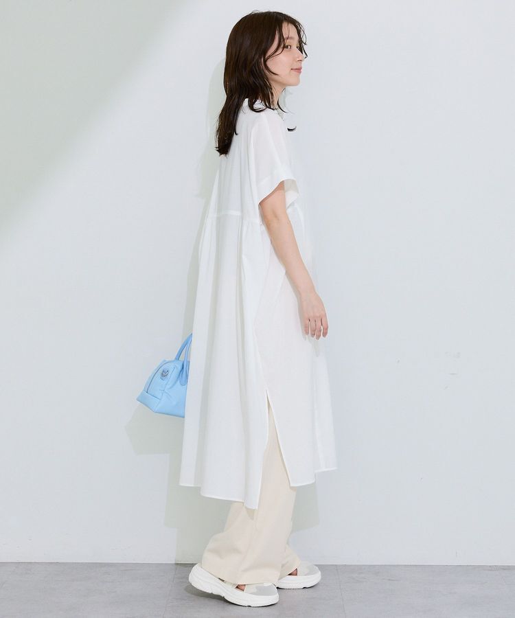 Green Parks「半袖シアースキッパーシャツワンピース」|ワンピース|