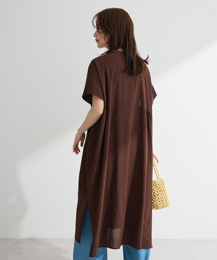 Green Parks「半袖シアースキッパーシャツワンピース」|ワンピース|