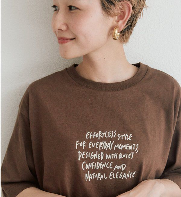  「【＠kokiminitaコラボ】ロゴプリント&times;ロゴ刺繍Tシャツ」|Tシャツ・カットソー|ブラウン