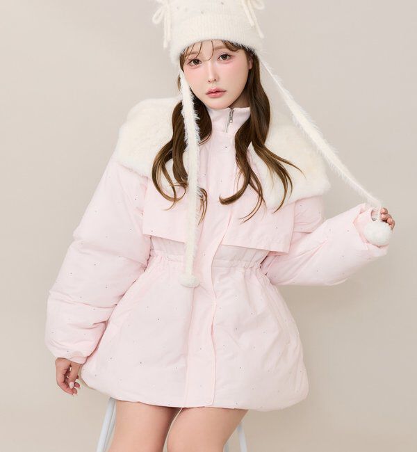  「【Premium order】キラキラ中綿ミドルコート」|ベスト・ジレ|