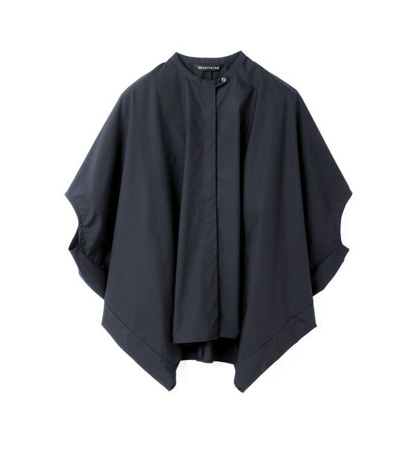 mizuiro ind「mizuiro ind スタンドカラーコクーンシャツ」|シャツ・ブラウス|ネイビー