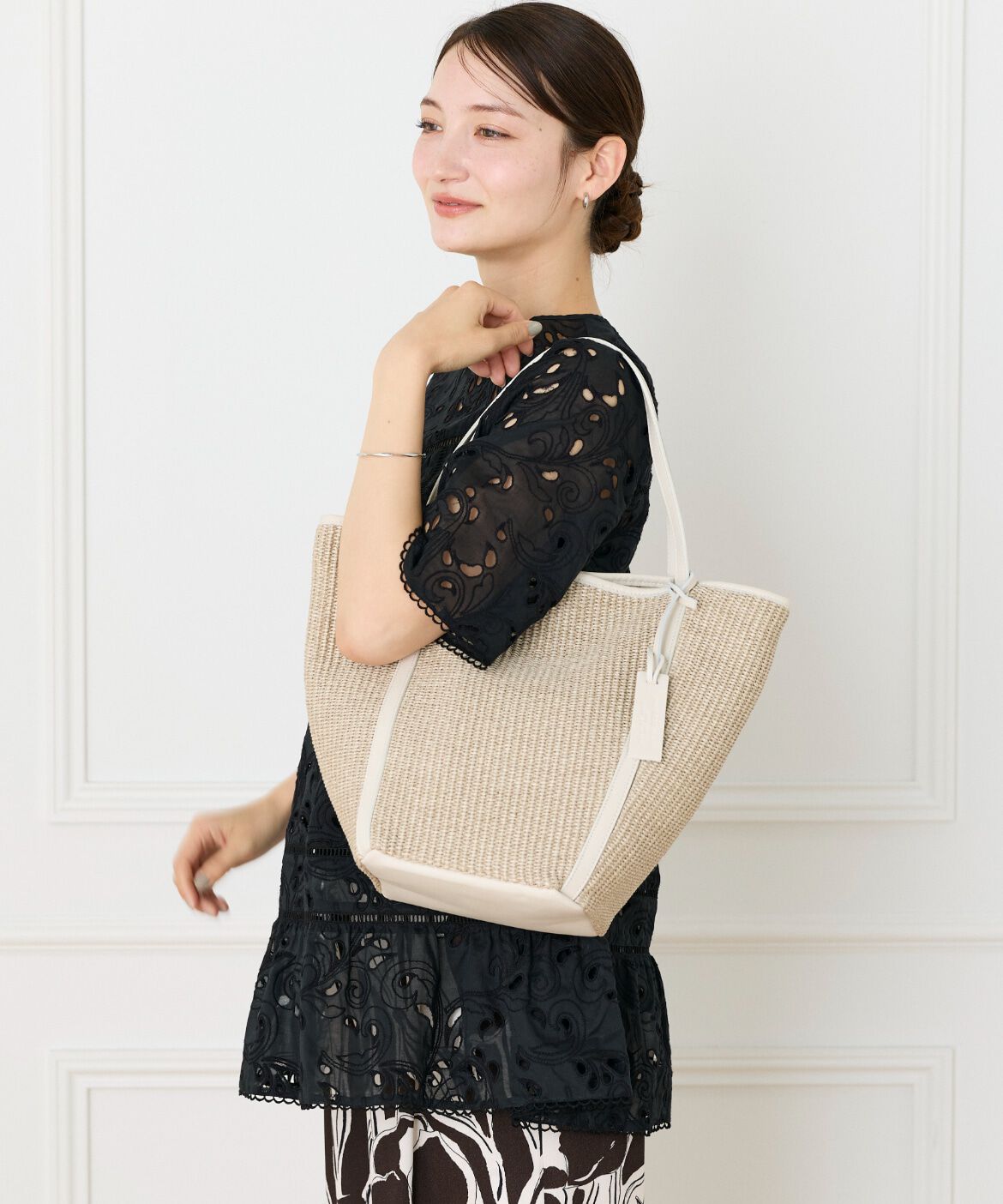 FAVORITE SUKINAMONO「コンビレザートートバッグ ラフィア調《MARCO MASI》」|トートバッグ|