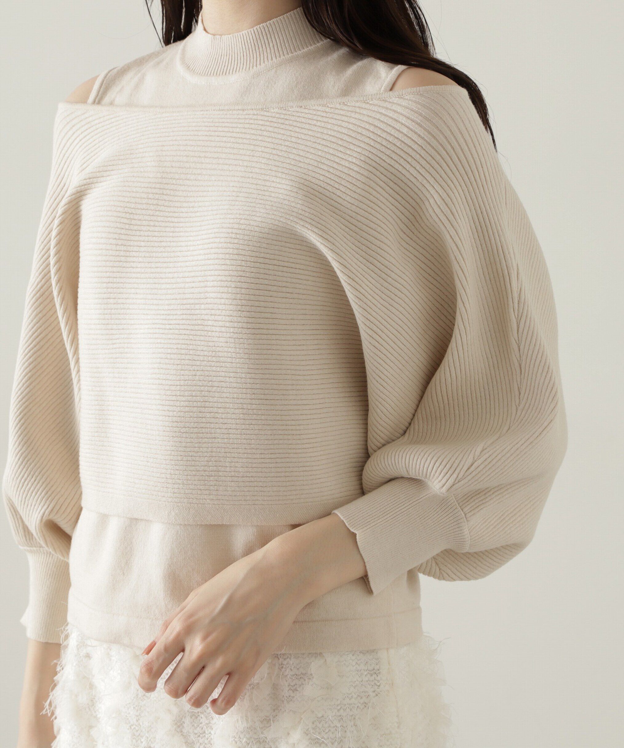PROPORTION BODY DRESSING「オフショルアンサンブルニット　24AW」|ニット・セーター|