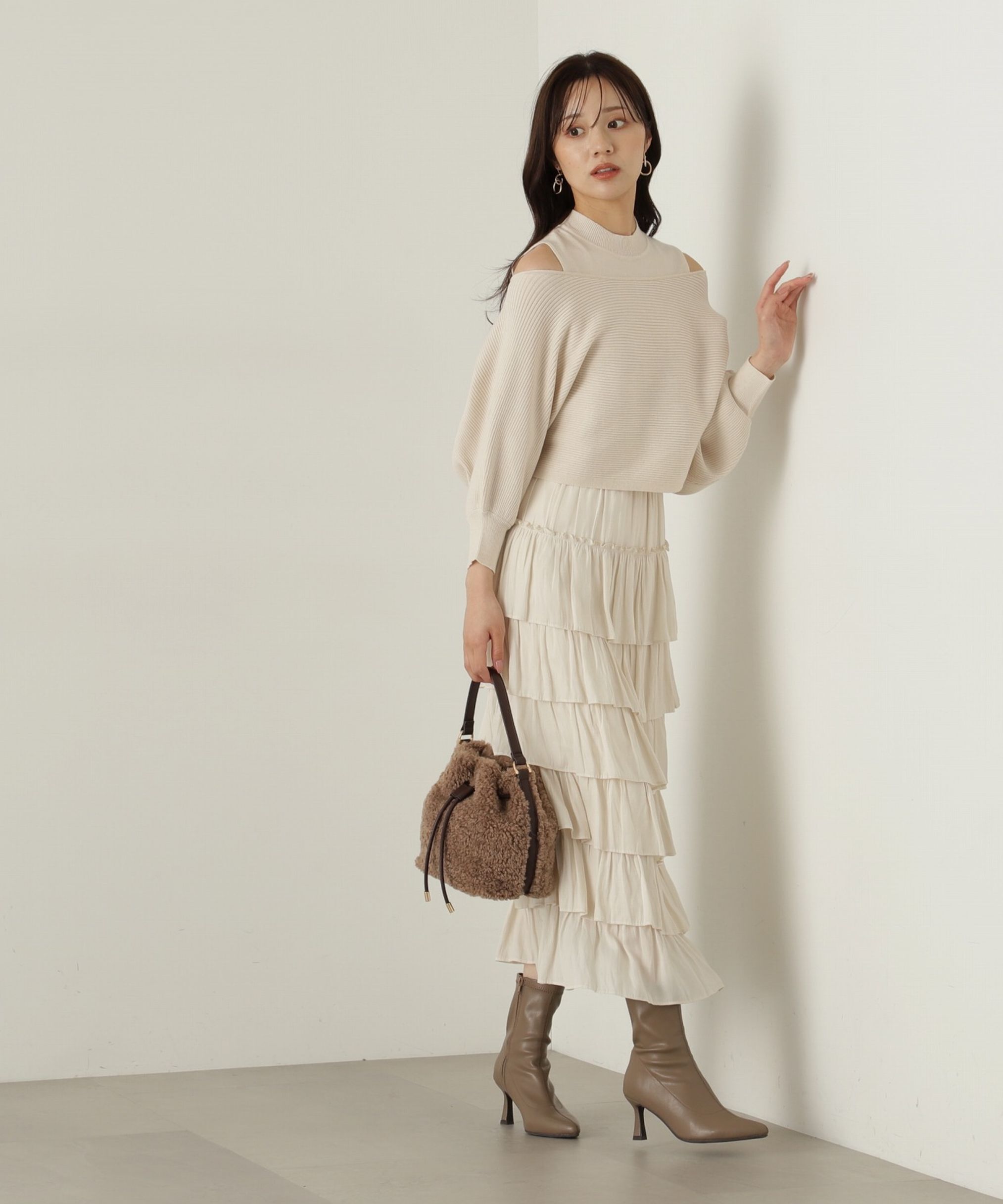 PROPORTION BODY DRESSING「オフショルアンサンブルニット　24AW」|ニット・セーター|
