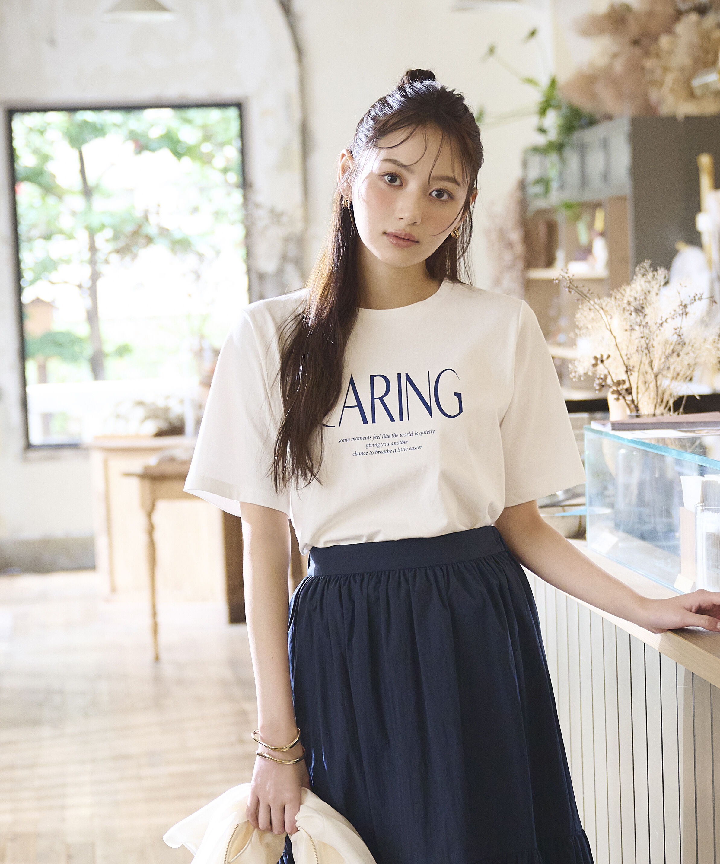 PROPORTION BODY DRESSING「〈a/mie〉グラフィックTシャツ 26SS」|Tシャツ・カットソー|ネイビー