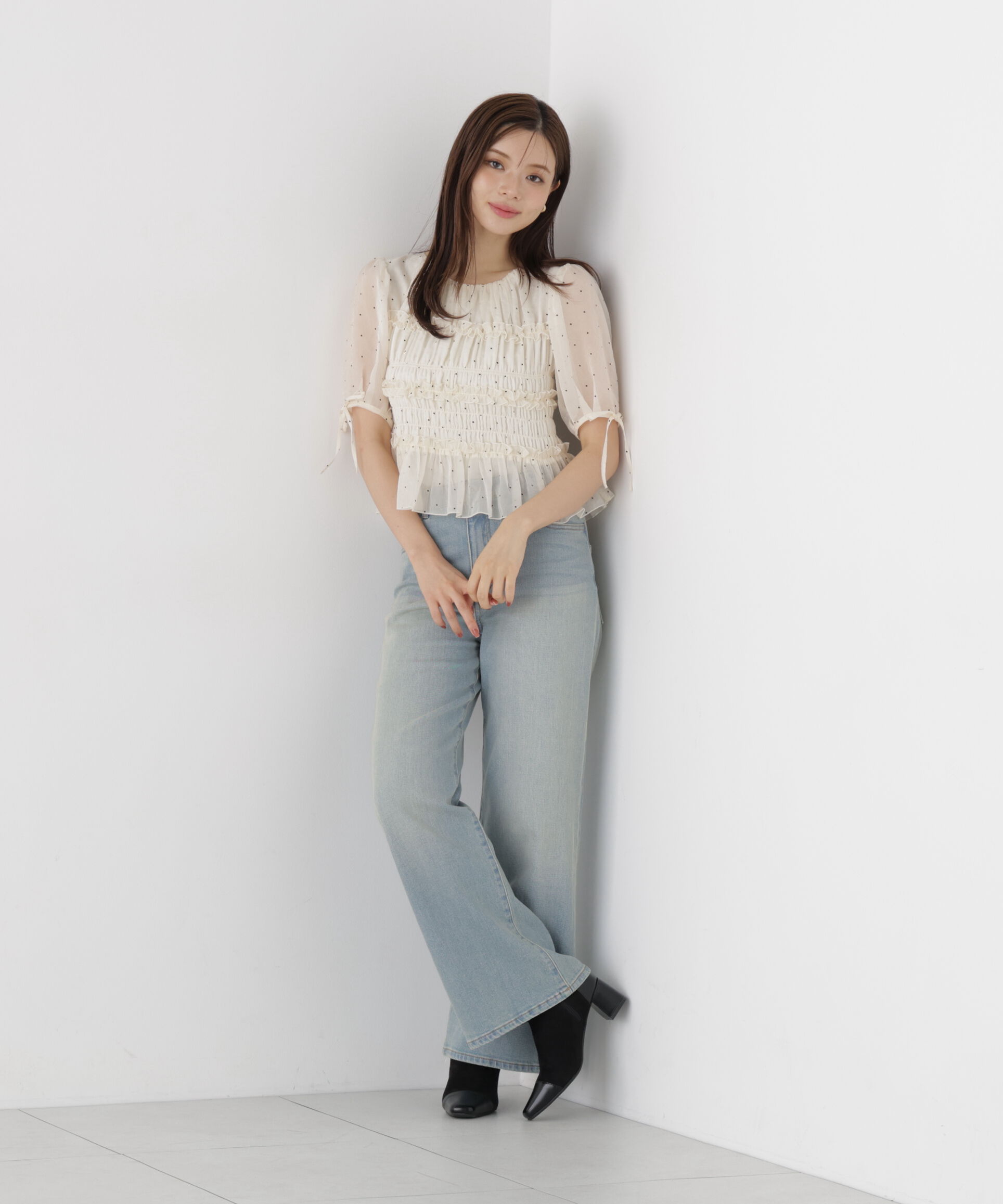  「〈a/mie〉ワイドデニムパンツ」|その他|