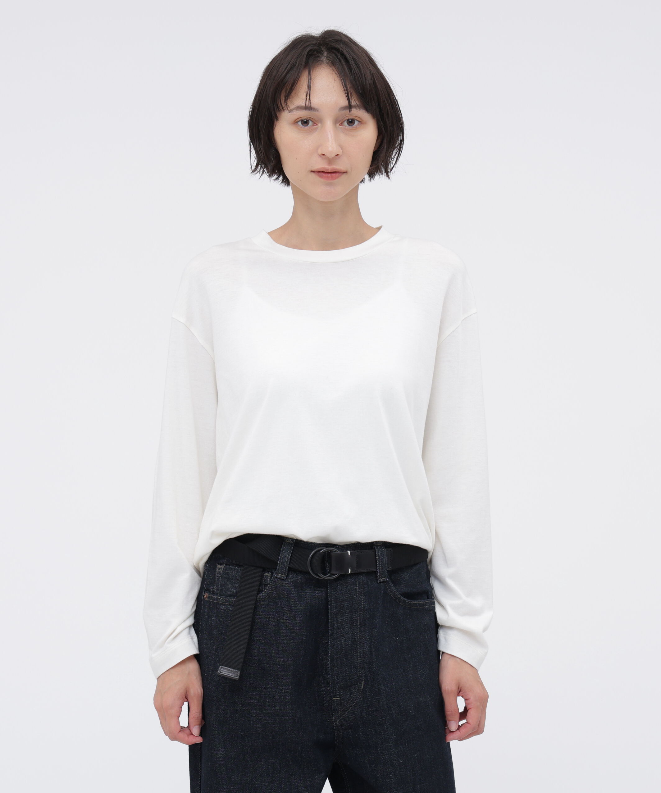  「COTTON CASHMERE JERSEY TOP」|Tシャツ・カットソー|WHITE