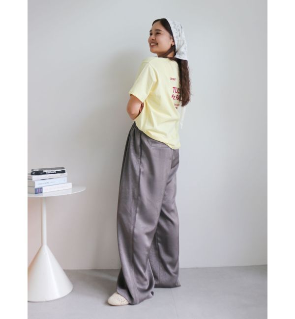 Ungrid「サテンタックワイドパンツ」|その他|