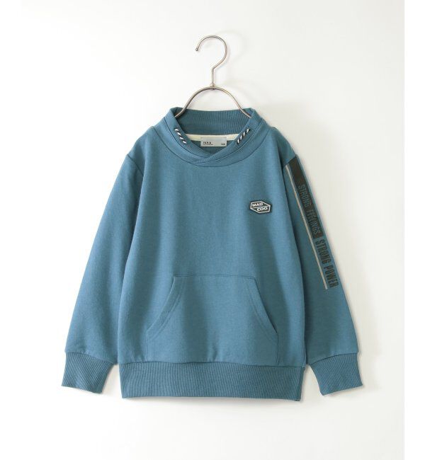 ikka kids「ミニハイネック袖ロゴトレーナー（120~160cm）」|Tシャツ・カットソー|ブルー