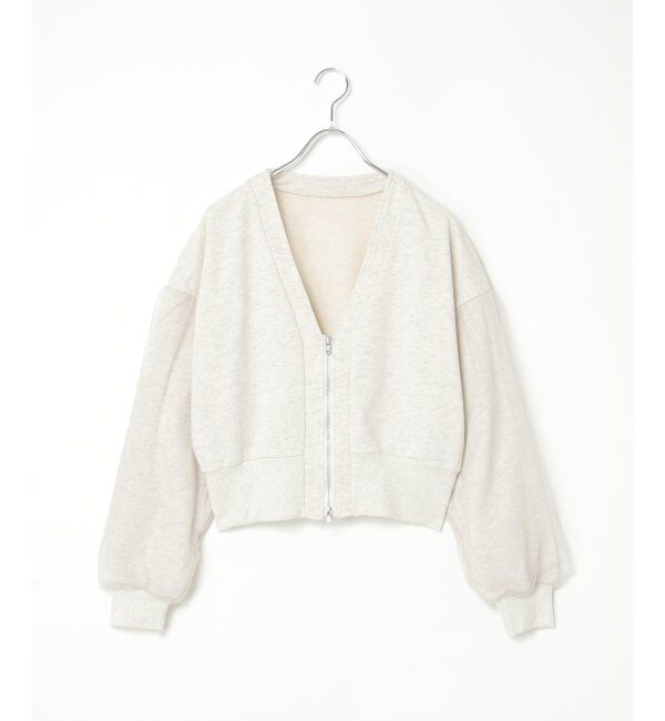 VENCE share style「裏毛ｘチュールダブルZIPカーディガン」|スウェット・ジャージ|