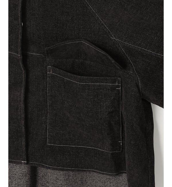 VENCE share style「【セットアップ対応】ベロアデニムステンカラーショートジャケット」|ブルゾン・スタジャン|