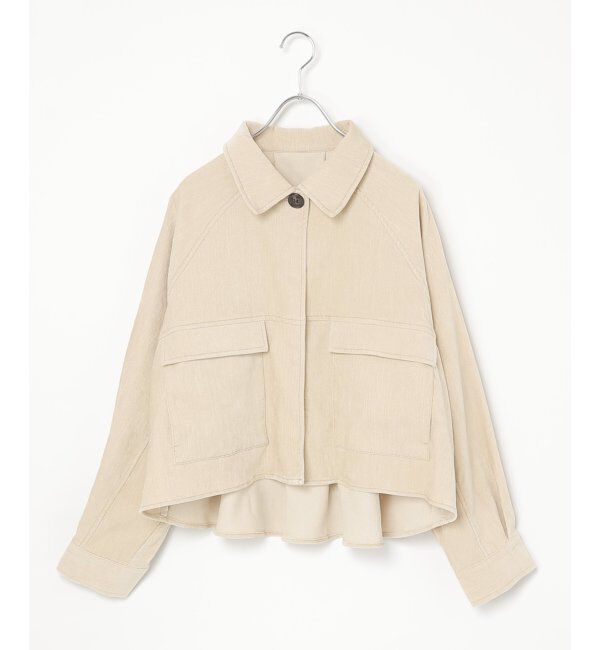 VENCE share style「【セットアップ対応】ベロアデニムステンカラーショートジャケット」|ブルゾン・スタジャン|