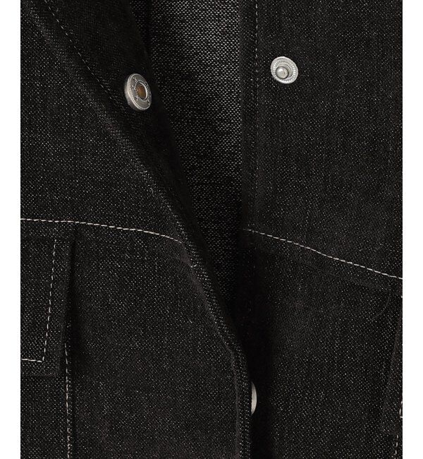 VENCE share style「【セットアップ対応】ベロアデニムステンカラーショートジャケット」|ブルゾン・スタジャン|