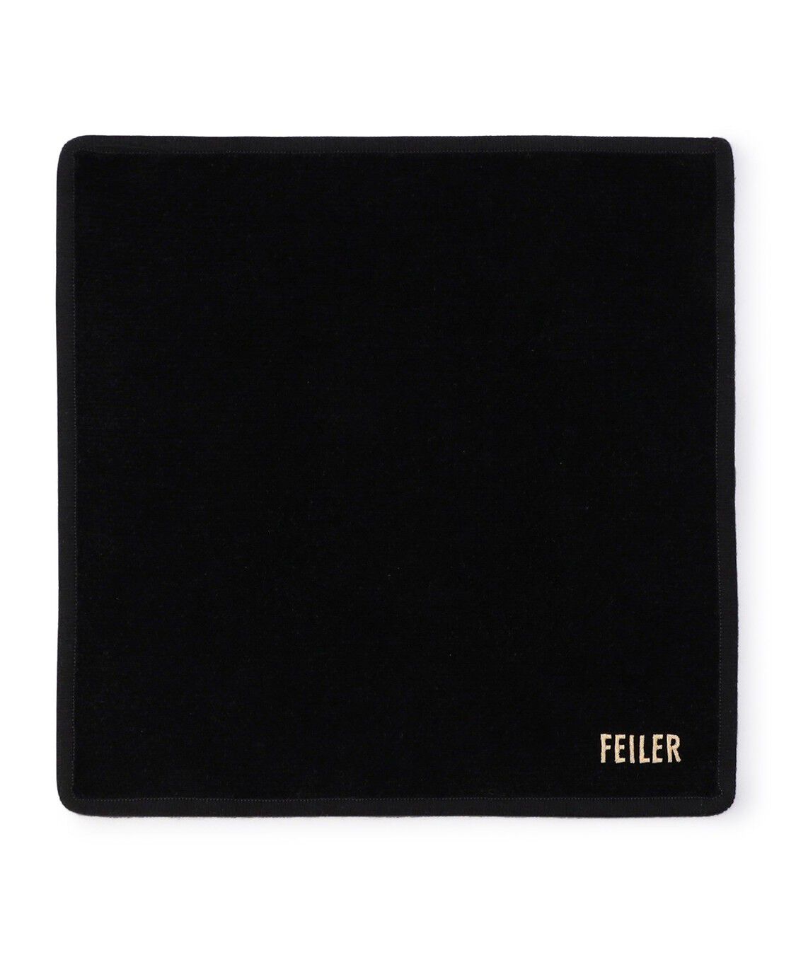 FEILER「ユニ　FEILERロゴ刺繍ハンカチ　UNI-257231」|ハンカチ|ブラック