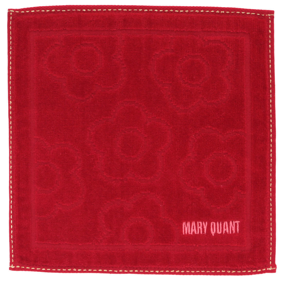  「MARY QUANT タオルハンカチ＜ラメステッチ＞」|ハンカチ|レッド