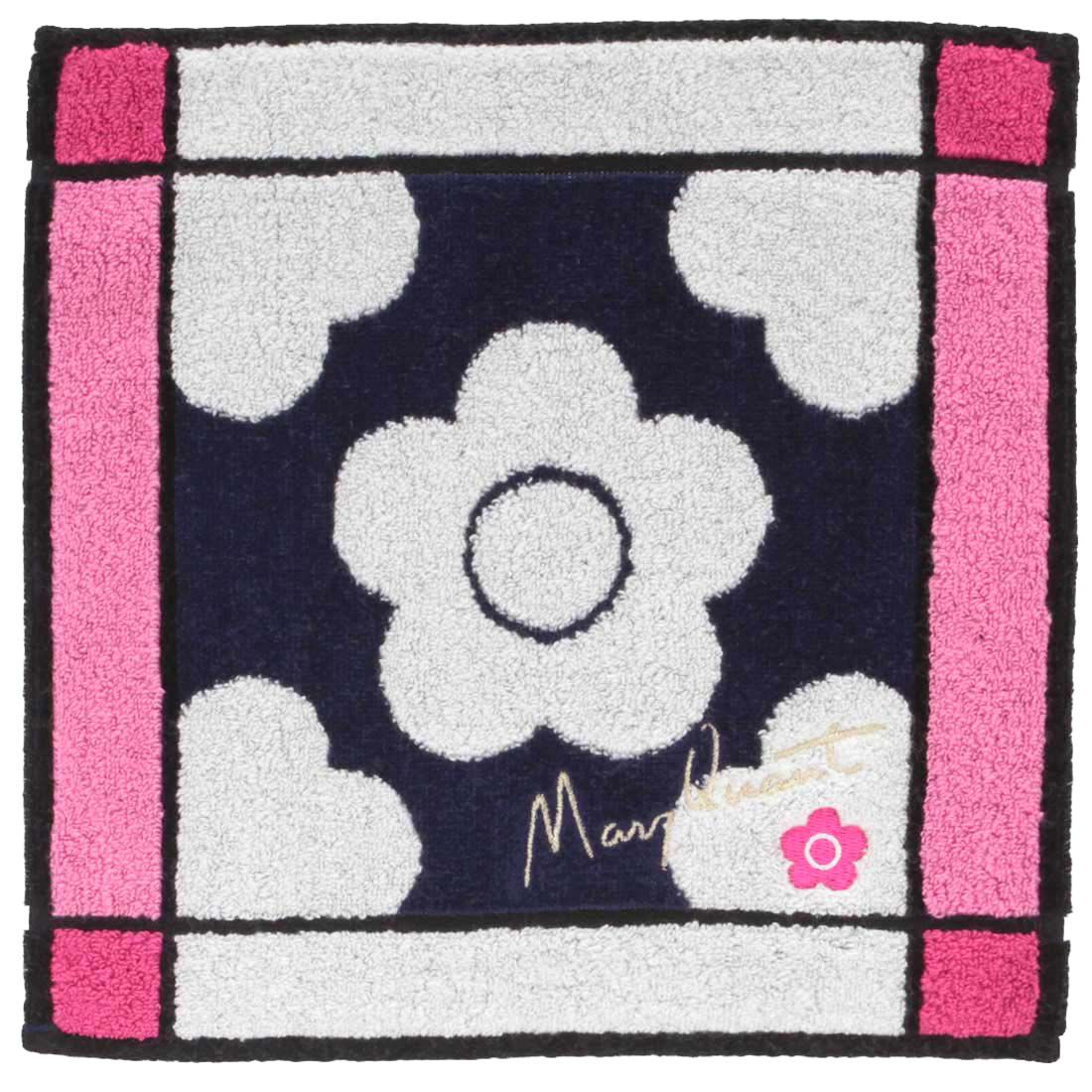 「MARY QUANT タオルハンカチ＜カラーブロック＞」|ハンカチ|ネイビー