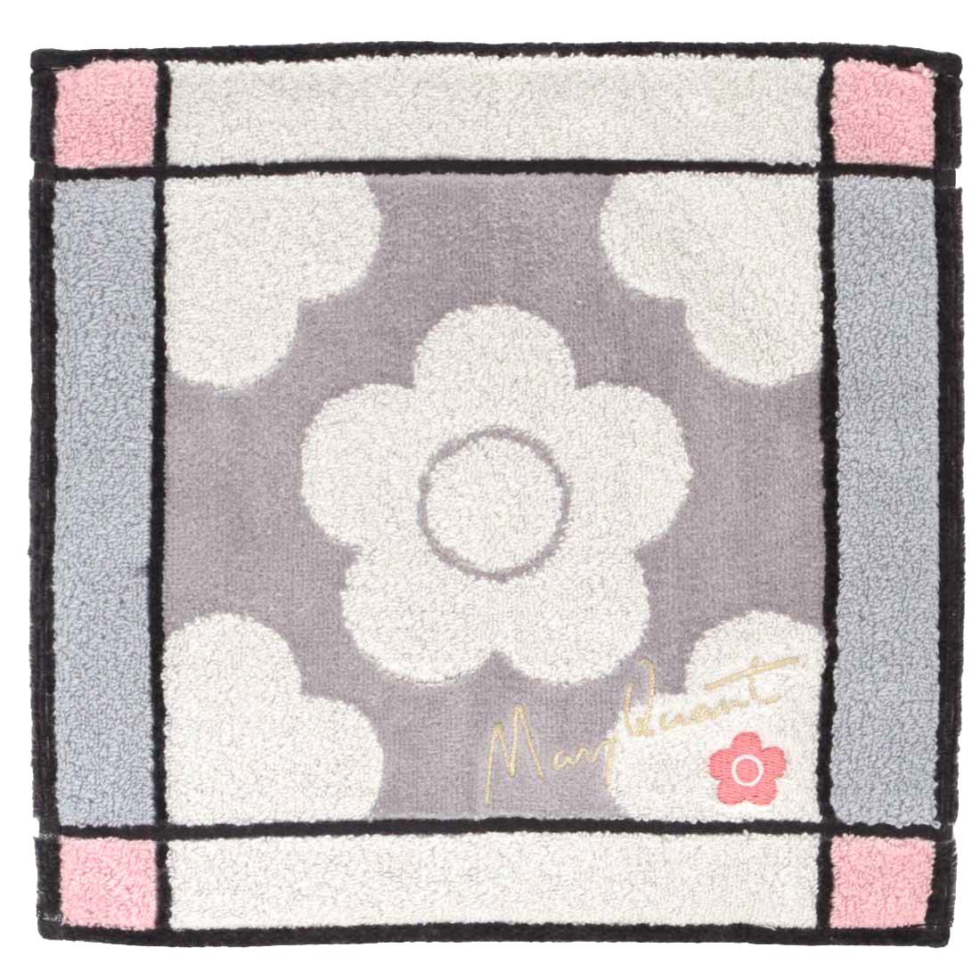  「MARY QUANT タオルハンカチ＜カラーブロック＞」|ハンカチ|グレー