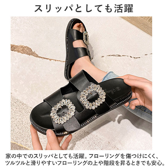 BACKYARD FAMILY「サンダル レディース かわいい 通販 フラットサンダル コンフォートサンダル スリッパ」|サンダル|