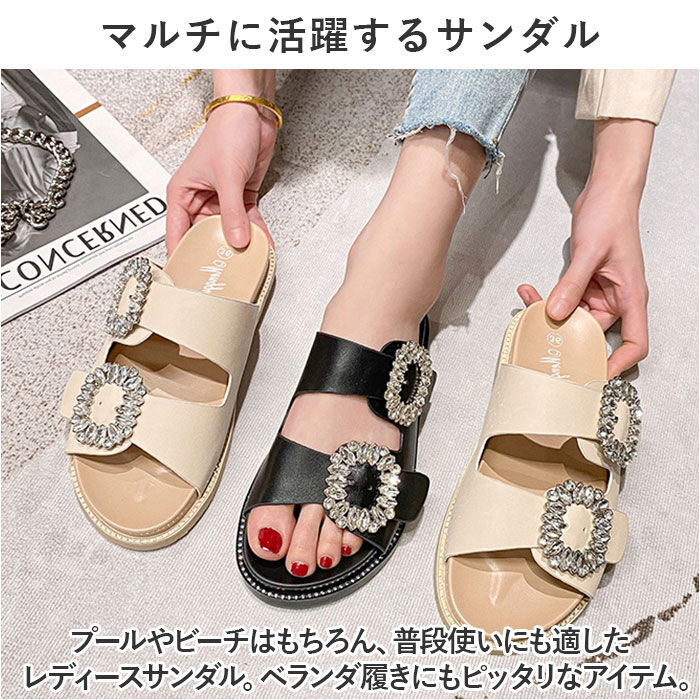 BACKYARD FAMILY「サンダル レディース かわいい 通販 フラットサンダル コンフォートサンダル スリッパ」|サンダル|