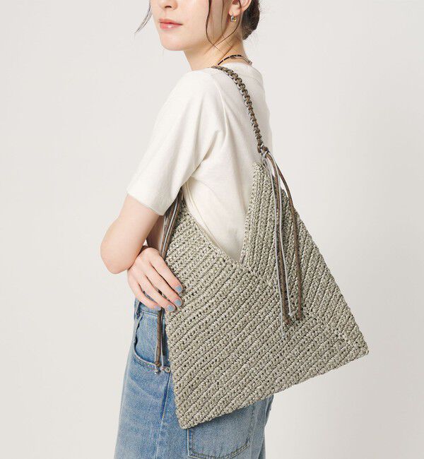 BEAUTY&YOUTH UNITED ARROWS「【別注】＜LE VERNIS＞パラコードハンドル ショルダーバッグ/かごバッグ」|かごバッグ|LT.GRAY