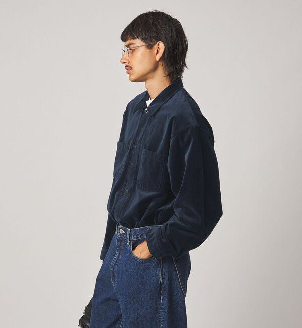 STEVEN ALAN「＜Steven Alan＞ オーガニックコットン ベルベット オープンカラー オーバー シャツ」|シャツ・ブラウス|