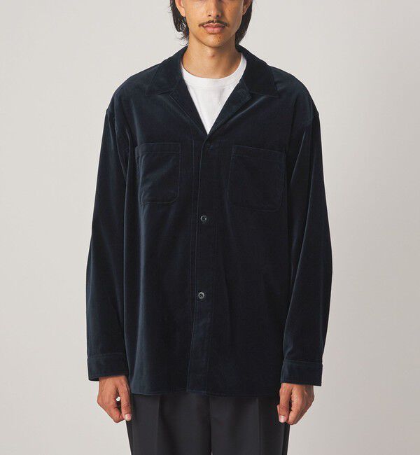 STEVEN ALAN「＜Steven Alan＞ オーガニックコットン ベルベット オープンカラー オーバー シャツ」|シャツ・ブラウス|