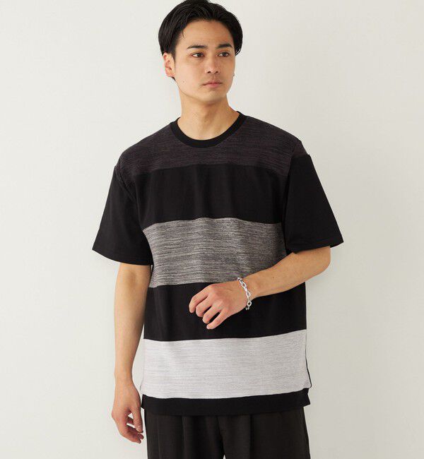 SHIPS Colors 「SHIPS Colors:〈洗濯機可能〉ニット 切替 ボーダー Tシャツ」|Tシャツ・カットソー|
