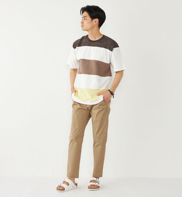 SHIPS Colors 「SHIPS Colors:〈洗濯機可能〉ニット 切替 ボーダー Tシャツ」|Tシャツ・カットソー|