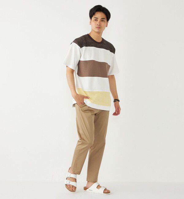 SHIPS Colors 「SHIPS Colors:〈洗濯機可能〉ニット 切替 ボーダー Tシャツ」|Tシャツ・カットソー|