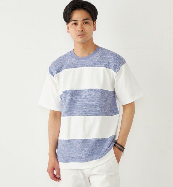 SHIPS Colors 「SHIPS Colors:〈洗濯機可能〉ニット 切替 ボーダー Tシャツ」|Tシャツ・カットソー|