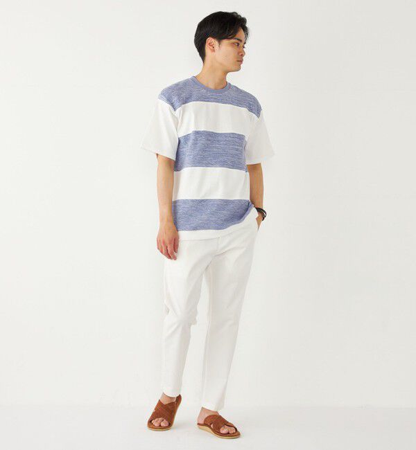 SHIPS Colors 「SHIPS Colors:〈洗濯機可能〉ニット 切替 ボーダー Tシャツ」|Tシャツ・カットソー|
