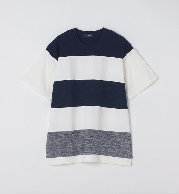 SHIPS Colors 「SHIPS Colors:〈洗濯機可能〉ニット 切替 ボーダー Tシャツ」|Tシャツ・カットソー|