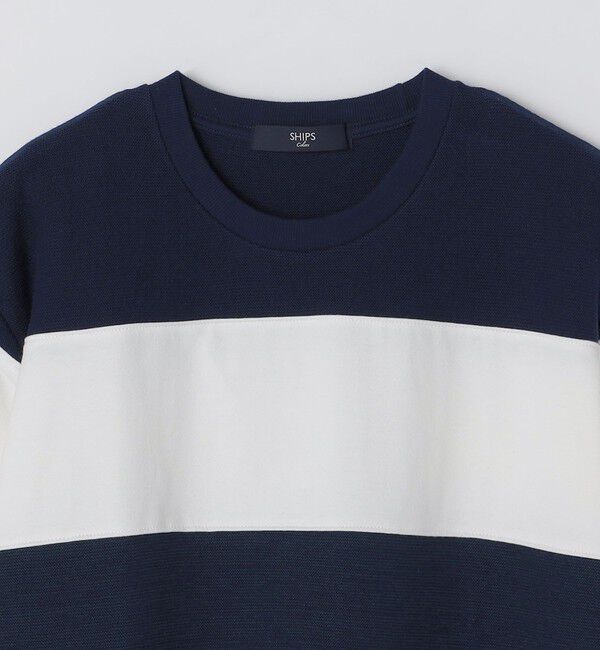 SHIPS Colors 「SHIPS Colors:〈洗濯機可能〉ニット 切替 ボーダー Tシャツ」|Tシャツ・カットソー|