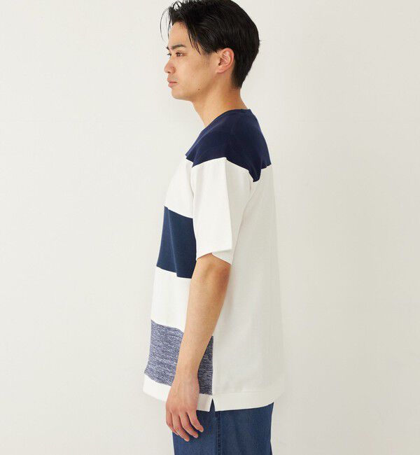 SHIPS Colors 「SHIPS Colors:〈洗濯機可能〉ニット 切替 ボーダー Tシャツ」|Tシャツ・カットソー|