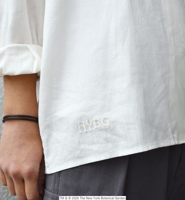 SHIPS any「【SHIPS any別注】NYBG: フラワー ロゴ 刺繍 リラックス リネン ミックス シャツ◆」|シャツ・ブラウス|