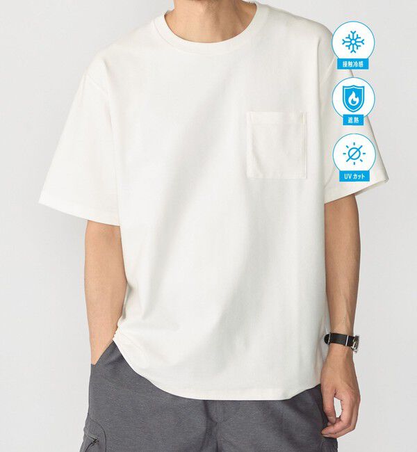 SHIPS「SHIPS:〈接触冷感/ 遮熱/ UVカット〉COVEROSS(R) フリーザー Tシャツ」|Tシャツ・カットソー|ホワイト