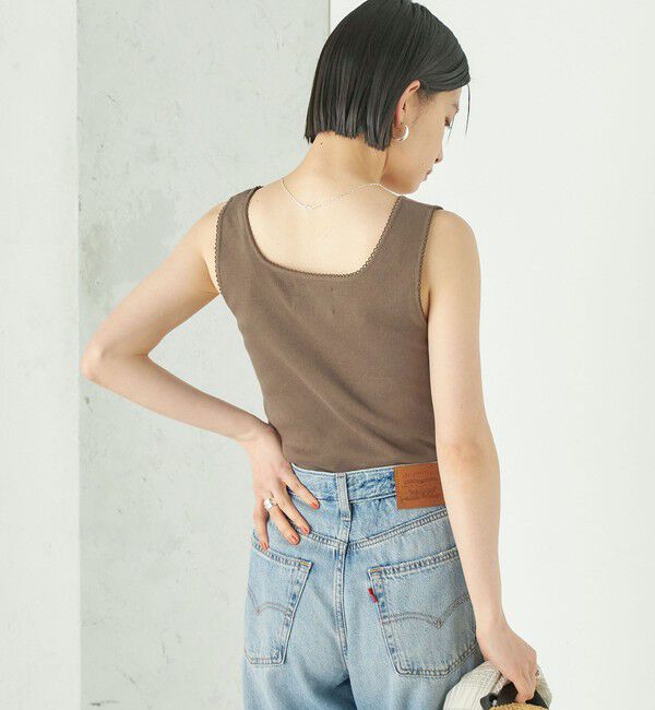 SHIPS for women「Wai＋:〈手洗い可能〉アイレット ヘンリー タンクトップ」|タンクトップ|