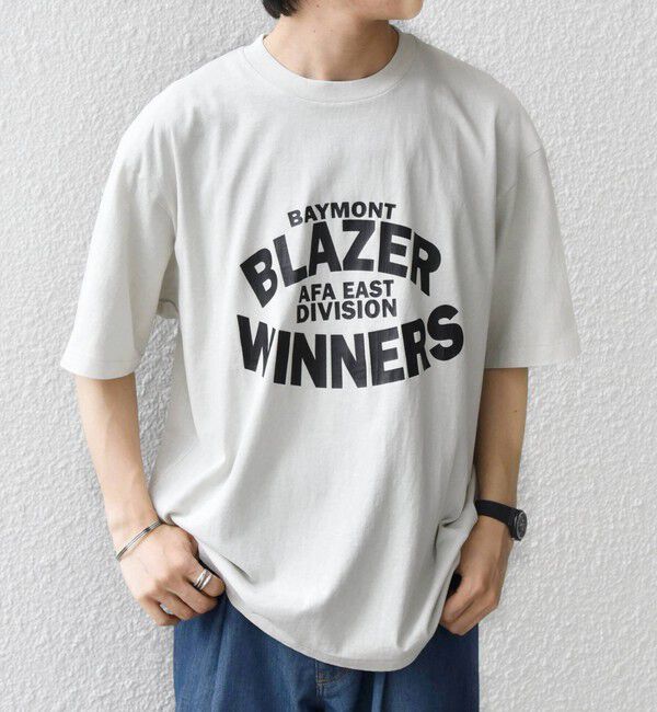 SHIPS any「【SHIPS any別注】ONEITA:〈洗濯機可能〉ピグメント ダイ リラックス ロゴ プリント Tシャツ◇」|Tシャツ・カットソー|